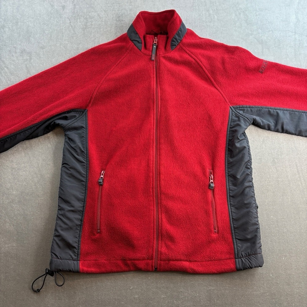 CHAPS Ralph Lauren Men's Full Zip Red Grey Padded Fleece Jacket Y2K Size Large - Picture 8 of 13